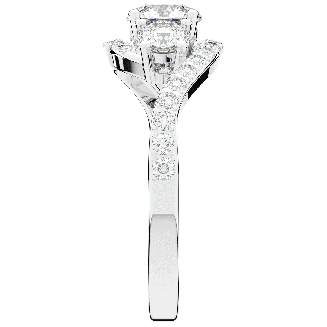 1.65CT.TW ROUND LAB DIAMOND TWIST HALO ENGAGEMENT RING - Nazarelle