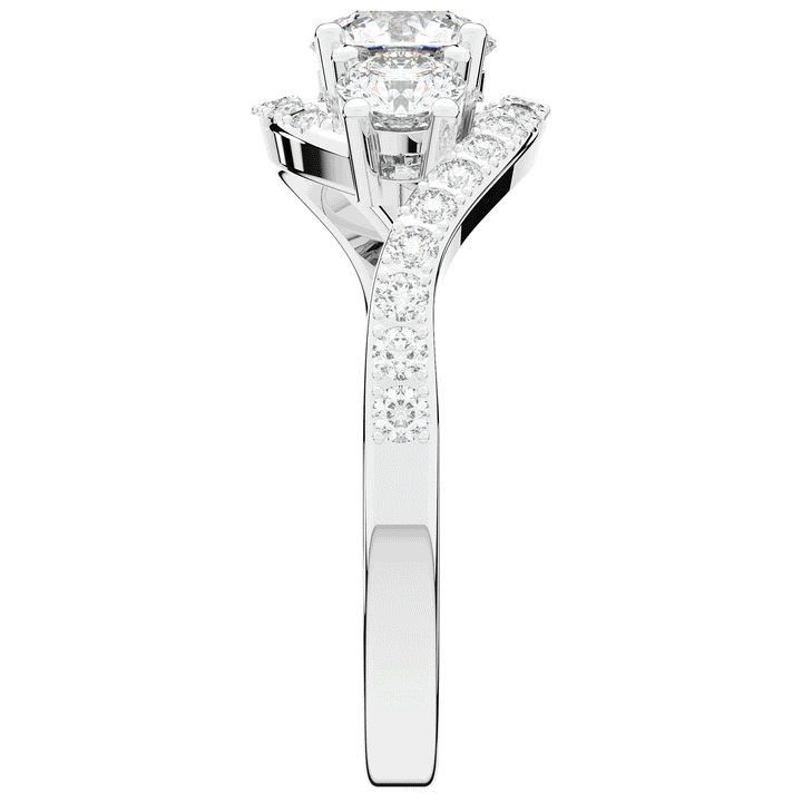 1.65CT.TW ROUND LAB DIAMOND TWIST HALO ENGAGEMENT RING - Nazarelle