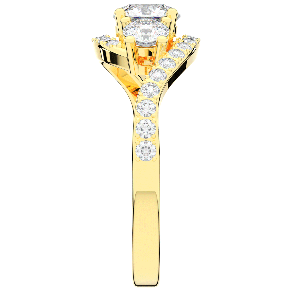 1.65CT.TW ROUND LAB DIAMOND TWIST HALO ENGAGEMENT RING - Nazarelle