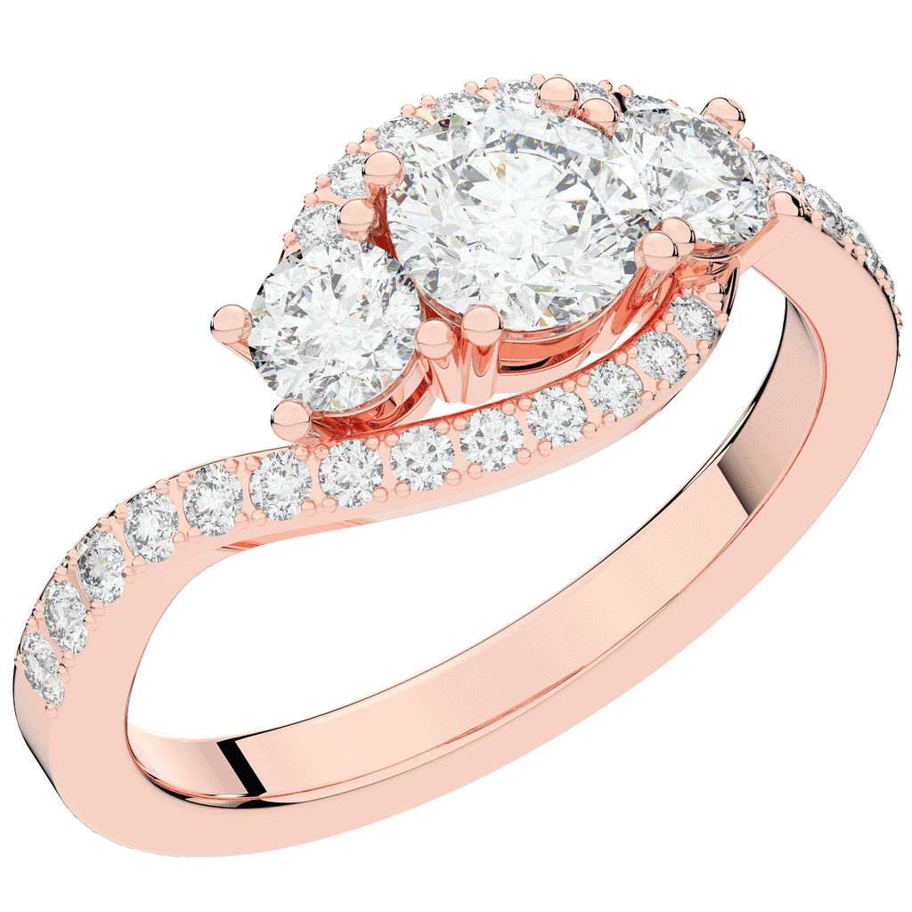 1.65CT.TW ROUND LAB DIAMOND TWIST HALO ENGAGEMENT RING - Nazarelle
