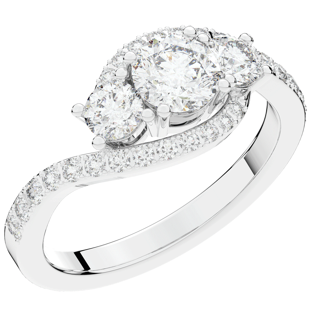 1.65CT.TW ROUND LAB DIAMOND TWIST HALO ENGAGEMENT RING - Nazarelle