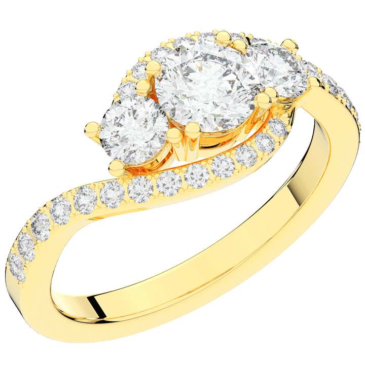 1.65CT.TW ROUND LAB DIAMOND TWIST HALO ENGAGEMENT RING - Nazarelle