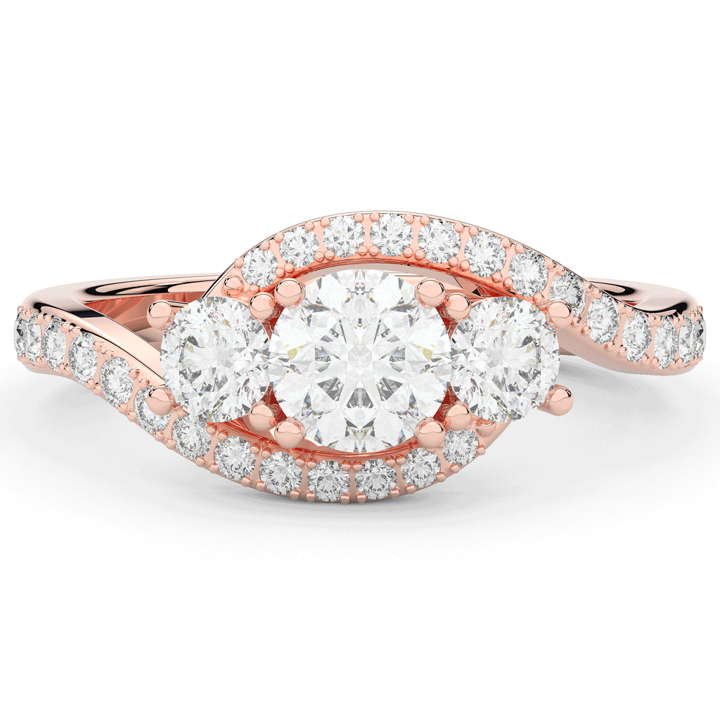 1.65CT.TW ROUND LAB DIAMOND TWIST HALO ENGAGEMENT RING - Nazarelle
