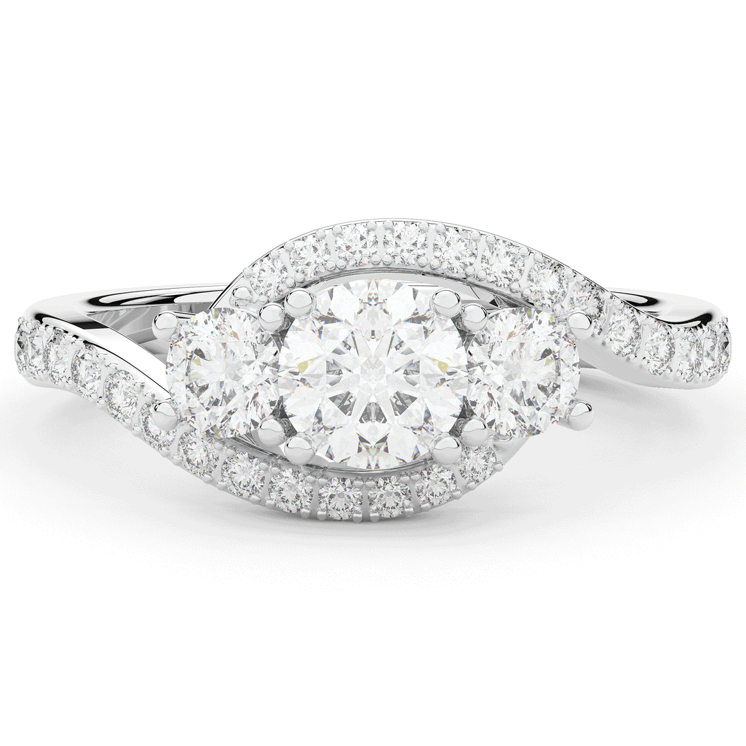 1.65CT.TW ROUND LAB DIAMOND TWIST HALO ENGAGEMENT RING - Nazarelle