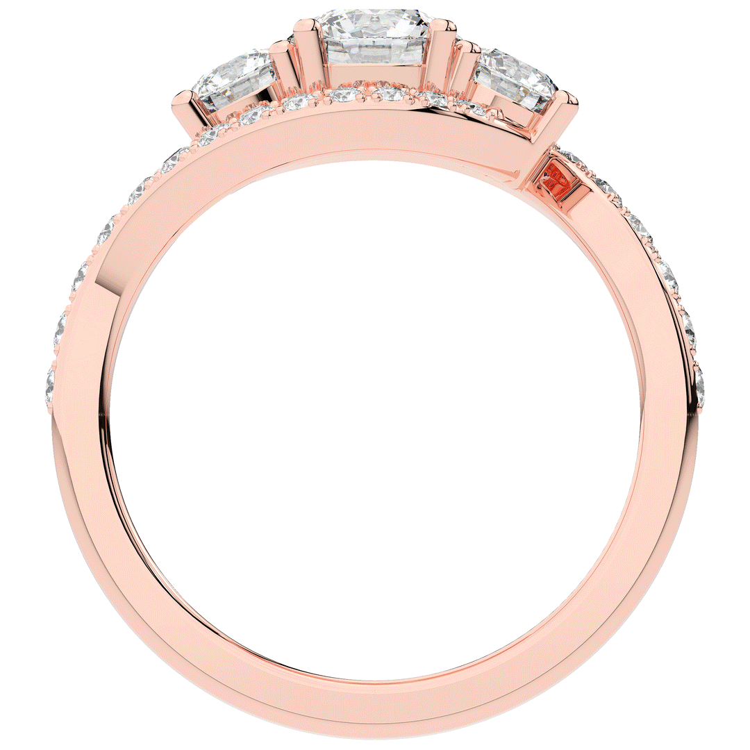 1.65CT.TW ROUND LAB DIAMOND TWIST HALO ENGAGEMENT RING - Nazarelle
