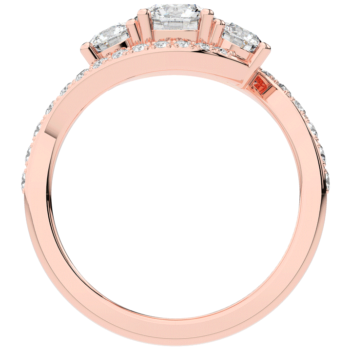 1.65CT.TW ROUND LAB DIAMOND TWIST HALO ENGAGEMENT RING - Nazarelle