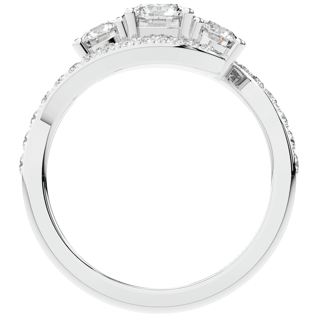 1.65CT.TW ROUND LAB DIAMOND TWIST HALO ENGAGEMENT RING - Nazarelle