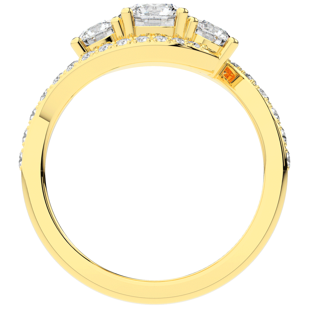 1.65CT.TW ROUND LAB DIAMOND TWIST HALO ENGAGEMENT RING - Nazarelle