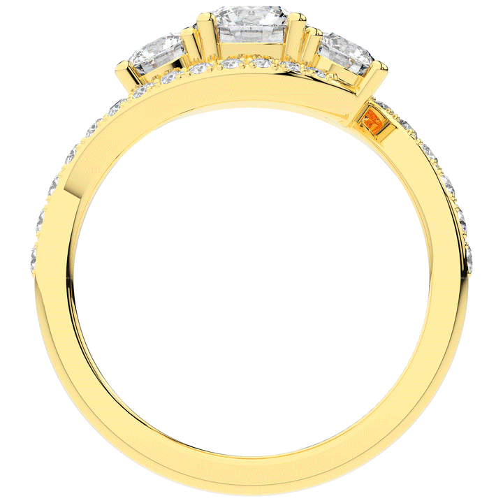 1.65CT.TW ROUND LAB DIAMOND TWIST HALO ENGAGEMENT RING - Nazarelle