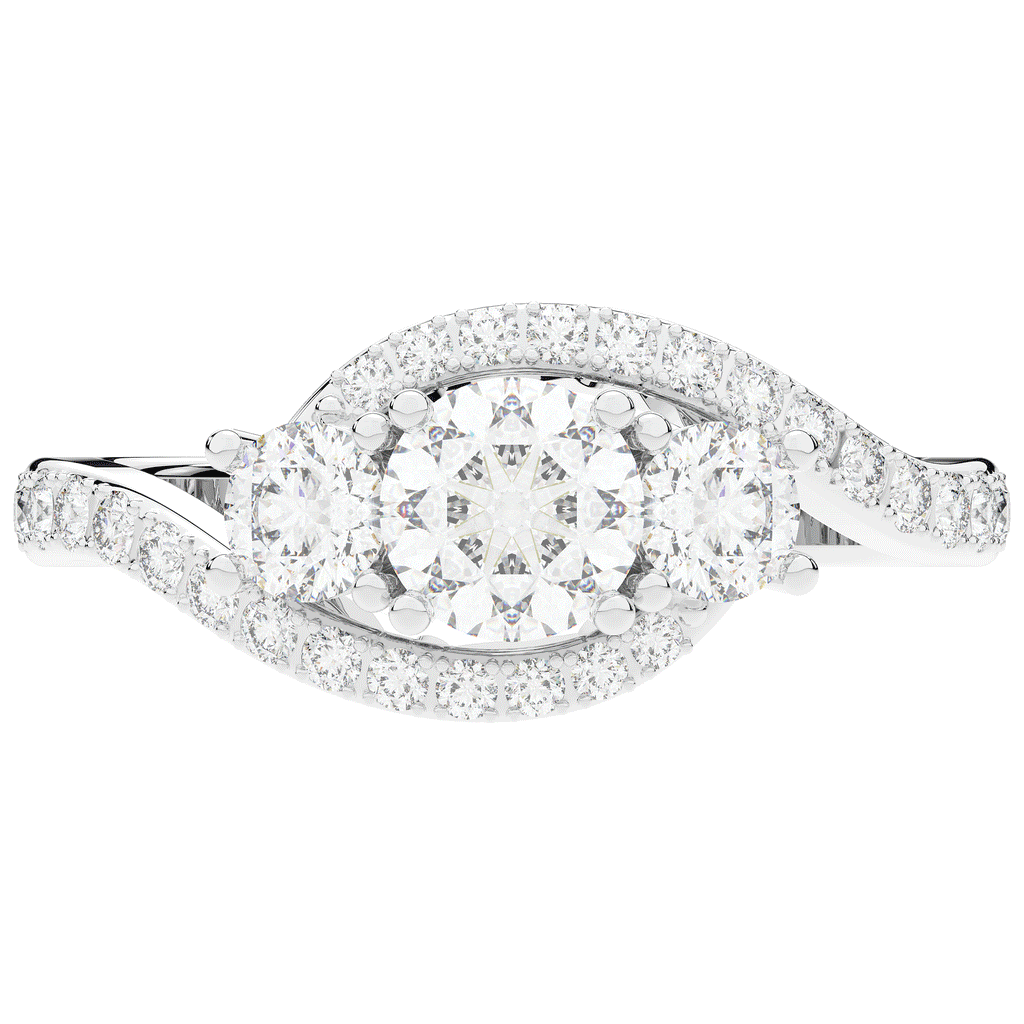 1.65CT.TW ROUND LAB DIAMOND TWIST HALO ENGAGEMENT RING - Nazarelle