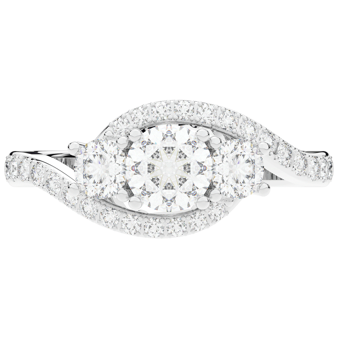 1.65CT.TW ROUND LAB DIAMOND TWIST HALO ENGAGEMENT RING - Nazarelle