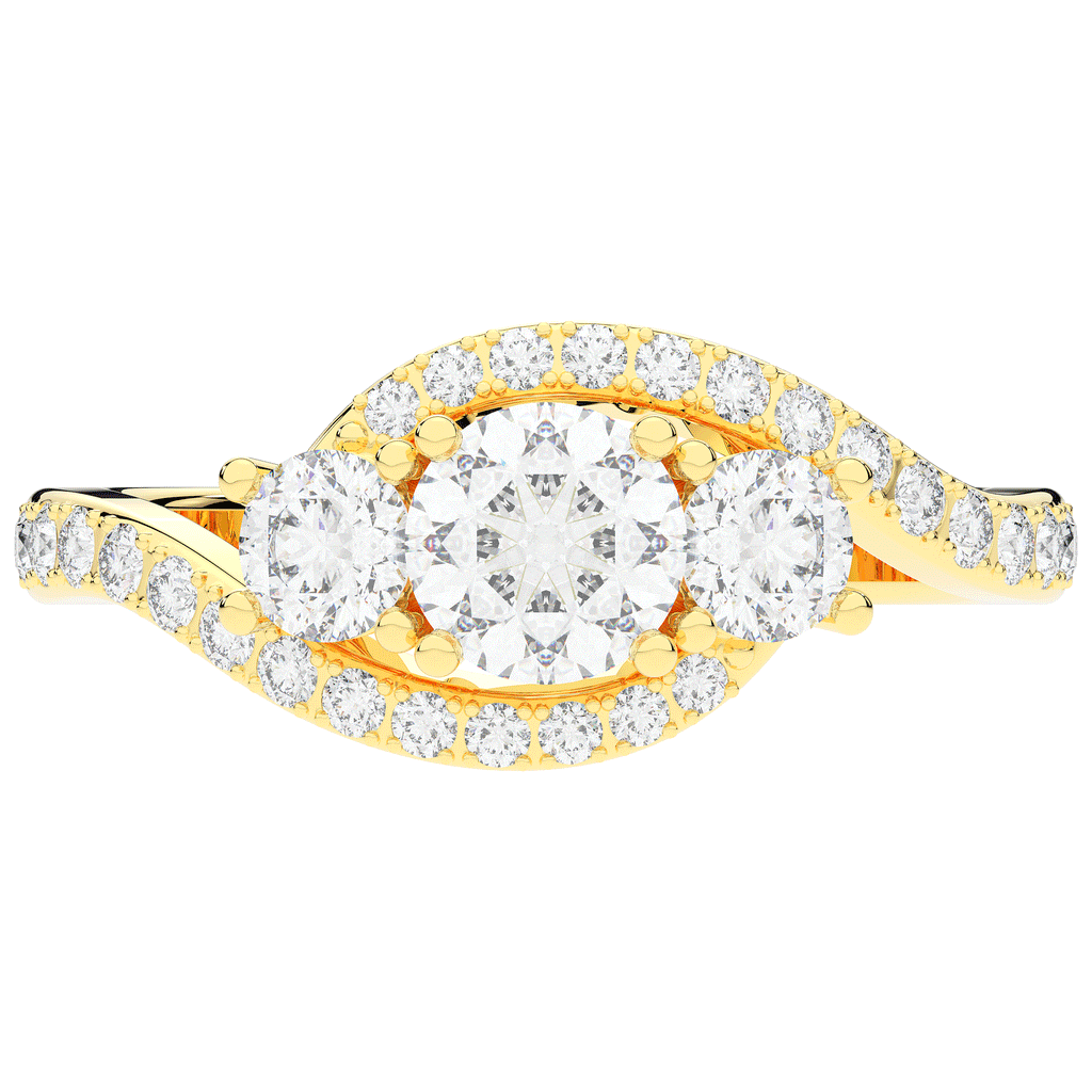1.65CT.TW ROUND LAB DIAMOND TWIST HALO ENGAGEMENT RING - Nazarelle