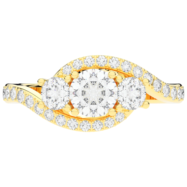 1.65CT.TW ROUND LAB DIAMOND TWIST HALO ENGAGEMENT RING - Nazarelle