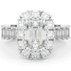 6.00CT.TW EMERALD CUT LAB DIAMOND HALO ENGAGEMENT RING - Nazarelle