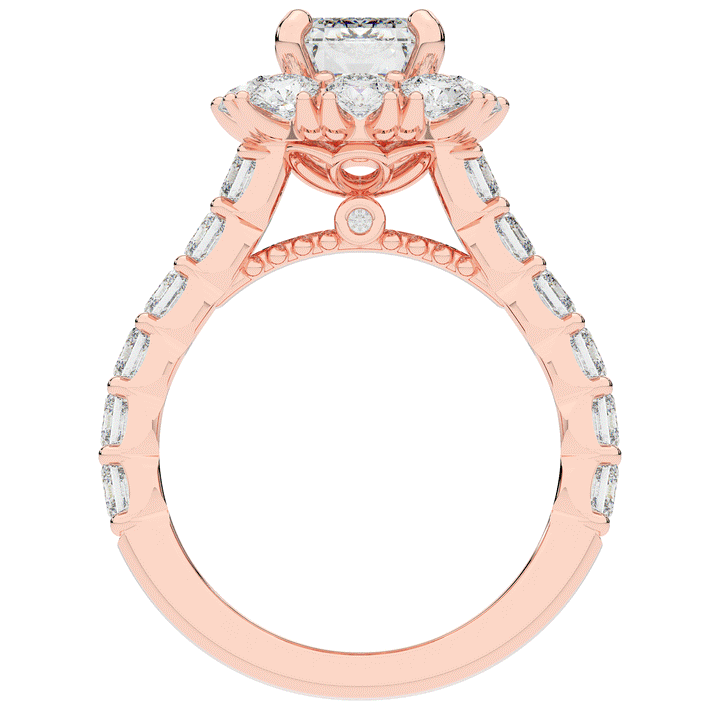 6.00CT.TW EMERALD CUT LAB DIAMOND HALO ENGAGEMENT RING - Nazarelle