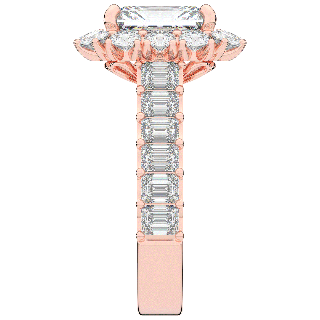 6.00CT.TW RADIANT LAB DIAMOND HALO ENGAGEMENT RING - Nazarelle