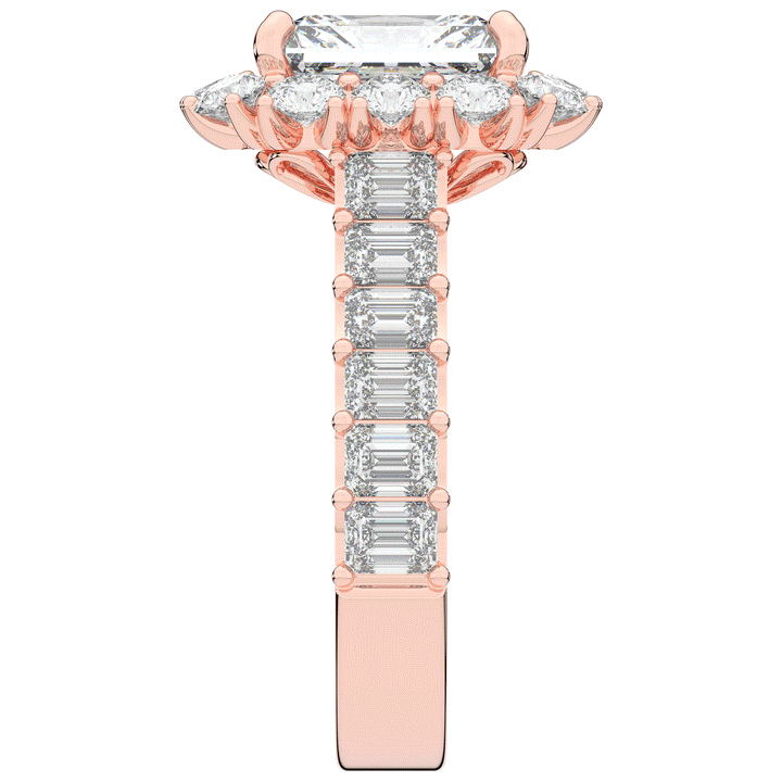 6.00CT.TW RADIANT LAB DIAMOND HALO ENGAGEMENT RING - Nazarelle