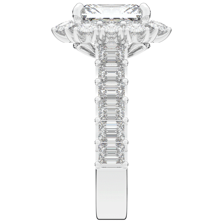 6.00CT.TW RADIANT LAB DIAMOND HALO ENGAGEMENT RING - Nazarelle