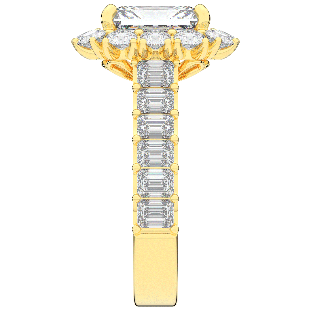 6.00CT.TW RADIANT LAB DIAMOND HALO ENGAGEMENT RING - Nazarelle