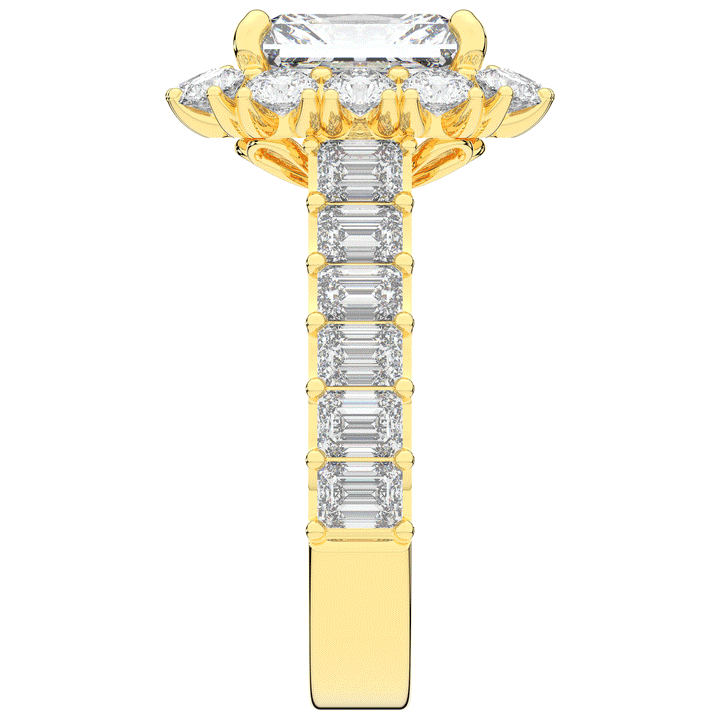 6.00CT.TW RADIANT LAB DIAMOND HALO ENGAGEMENT RING - Nazarelle