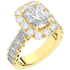 6.00CT.TW RADIANT LAB DIAMOND HALO ENGAGEMENT RING - Nazarelle