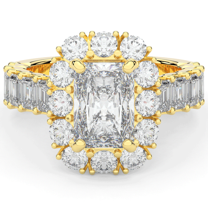 6.00CT.TW RADIANT LAB DIAMOND HALO ENGAGEMENT RING - Nazarelle