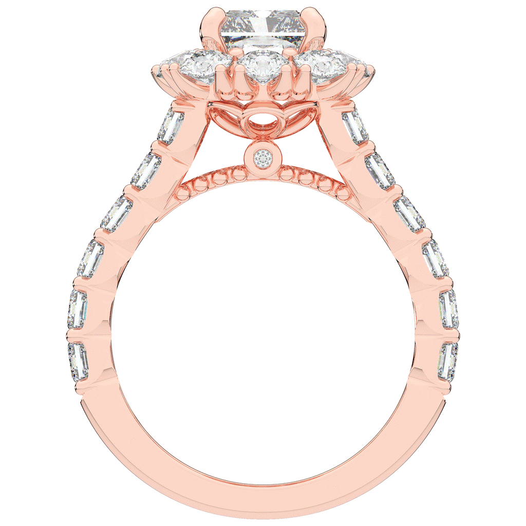 6.00CT.TW RADIANT LAB DIAMOND HALO ENGAGEMENT RING - Nazarelle