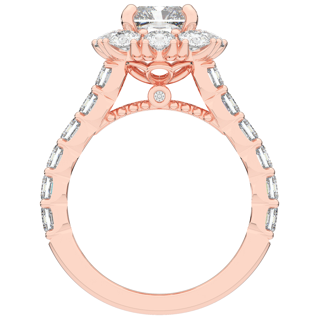 6.00CT.TW RADIANT LAB DIAMOND HALO ENGAGEMENT RING - Nazarelle