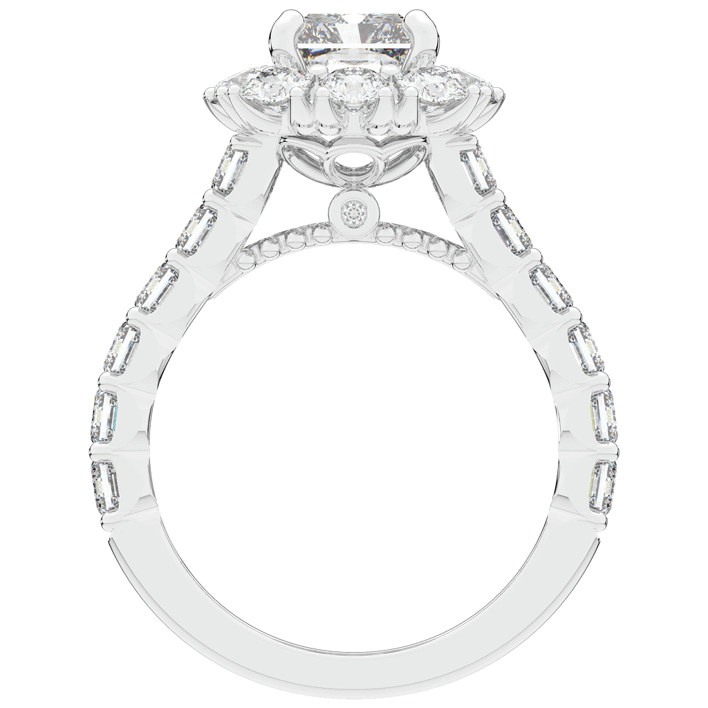 6.00CT.TW RADIANT LAB DIAMOND HALO ENGAGEMENT RING - Nazarelle