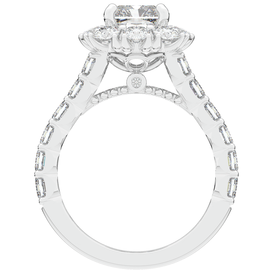 6.00CT.TW RADIANT LAB DIAMOND HALO ENGAGEMENT RING - Nazarelle