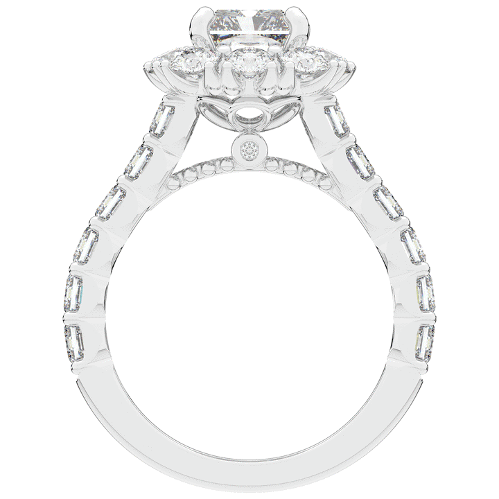 6.00CT.TW RADIANT LAB DIAMOND HALO ENGAGEMENT RING - Nazarelle