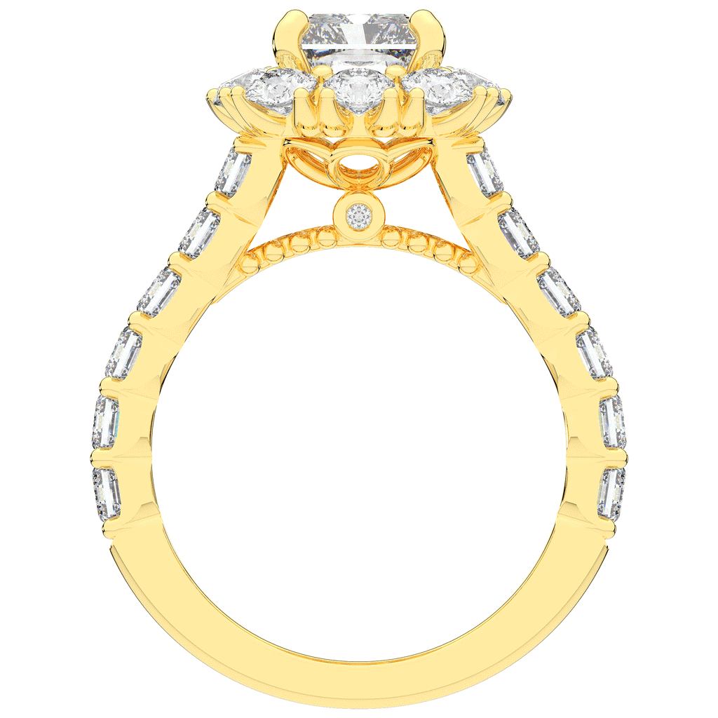 6.00CT.TW RADIANT LAB DIAMOND HALO ENGAGEMENT RING - Nazarelle