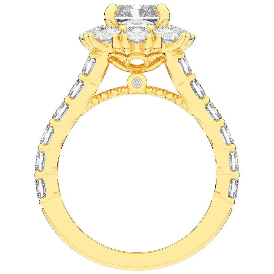 6.00CT.TW RADIANT LAB DIAMOND HALO ENGAGEMENT RING - Nazarelle