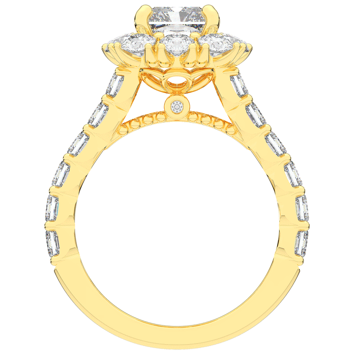 6.00CT.TW RADIANT LAB DIAMOND HALO ENGAGEMENT RING - Nazarelle