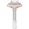 4.70CT.TW RADIANT LAB DIAMOND DOUBLE HALO TWO TONE ENGAGEMENT RING - Nazarelle