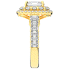 4.70CT.TW RADIANT LAB DIAMOND DOUBLE HALO TWO TONE ENGAGEMENT RING - Nazarelle