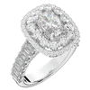 4.70CT.TW RADIANT LAB DIAMOND DOUBLE HALO TWO TONE ENGAGEMENT RING - Nazarelle