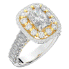 4.70CT.TW RADIANT LAB DIAMOND DOUBLE HALO TWO TONE ENGAGEMENT RING - Nazarelle