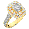 4.70CT.TW RADIANT LAB DIAMOND DOUBLE HALO TWO TONE ENGAGEMENT RING - Nazarelle