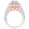 4.70CT.TW RADIANT LAB DIAMOND DOUBLE HALO TWO TONE ENGAGEMENT RING - Nazarelle