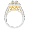 4.70CT.TW RADIANT LAB DIAMOND DOUBLE HALO TWO TONE ENGAGEMENT RING - Nazarelle