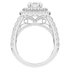 4.70CT.TW EMERALD CUT LAB DIAMOND DOUBLE HALO TWO TONE ENGAGEMENT RING - Nazarelle
