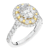 3.30CT.TW OVAL LAB DIAMOND DOUBLE HALO TWO TONE ENGAGEMENT RING - Nazarelle