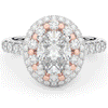 3.30CT.TW OVAL LAB DIAMOND DOUBLE HALO TWO TONE ENGAGEMENT RING - Nazarelle