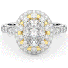 3.30CT.TW OVAL LAB DIAMOND DOUBLE HALO TWO TONE ENGAGEMENT RING - Nazarelle