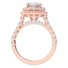 3.30CT.TW OVAL LAB DIAMOND DOUBLE HALO TWO TONE ENGAGEMENT RING - Nazarelle