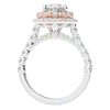3.30CT.TW OVAL LAB DIAMOND DOUBLE HALO TWO TONE ENGAGEMENT RING - Nazarelle