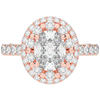 3.30CT.TW OVAL LAB DIAMOND DOUBLE HALO TWO TONE ENGAGEMENT RING - Nazarelle