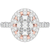 3.30CT.TW OVAL LAB DIAMOND DOUBLE HALO TWO TONE ENGAGEMENT RING - Nazarelle