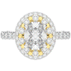 3.30CT.TW OVAL LAB DIAMOND DOUBLE HALO TWO TONE ENGAGEMENT RING - Nazarelle